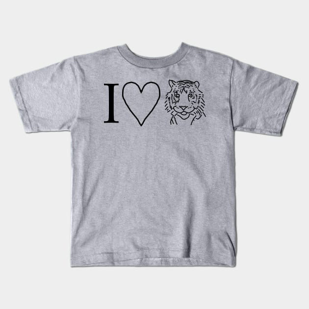 Tiger Love Valentines Day Kids T-Shirt by ellenhenryart